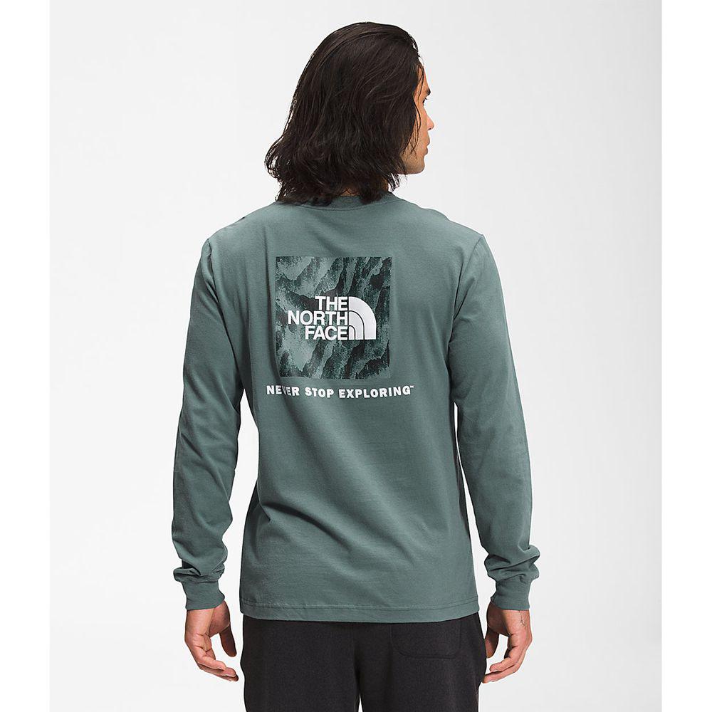 The North Face Long Sleeve Box Nse Ανδρικα Μπλούζα Με Μακρύ Μανίκι - Πρασινο (RPNI91705)
